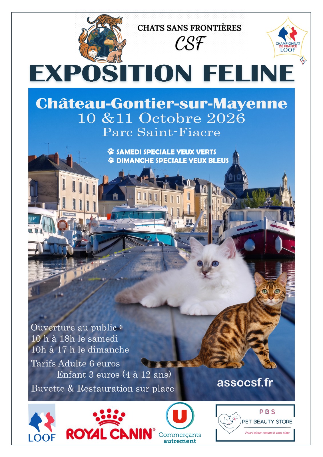 Affiche de l'exposition féline Exposition Château-Gontier 2026 à Château-Gontier-sur-Mayenne